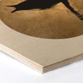 Hexagon - Holz Birke-Furnier Kubistika - Schwanensee im Vollmond 