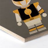 Hexagon - Holz Birke-Furnier Gomes - Power Ranger Spielzeug 