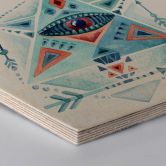 Hexagon - Holz Birke-Furnier - Kvilis - Blaues Prisma 