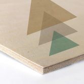 Hexagon - Holz Birke-Furnier Nouveauprints - Triangles aqua 