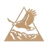 Wanddeko Dreieck - Adler über den Bergen - MDF Natur 
