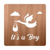 Holz-Deko Baby - It's a Boy - Mahagoni 