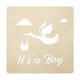 Holz-Deko Baby - It's a Boy - Pappel 