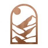 Holzdeko Mahagoni - Berge im Fenster 