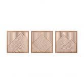 3D Wanddeko Berg Landschaft Wandpaneele Holz Motiv geometrisch (3-teilig) - Mahagoniholz 