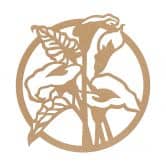 Wanddeko Calla Blume - MDF Natur 