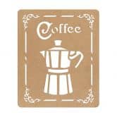 MDF Decoratie Koffie bord - Espresso koffiepot 