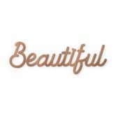écriture 3D Beautiful - Décoration murale en bois d'acajou 