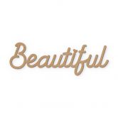3D lettering Beautiful - wall decoration made of natural MDF 