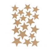 3D Sterne Deko Set für Kinderzimmer | Schlafzimmer - MDF Natur 