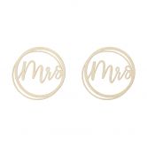 Wanddecoratie Populierenhout Mrs and Mrs 