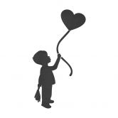 MDF Decoratie Jongen met hartballon 