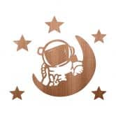 Holz-Deko Kinderzimmer - Kleiner Astronaut mit Mond und Sternen 