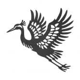 Wanddeko Kranich - eleganter Vogel - MDF Deko  