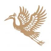 Wanddeko Kranich - eleganter Vogel - MDF Natur 