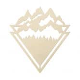 Holzdeko Pappel - Line-Art - Landschaft: Berge mit Wald 
