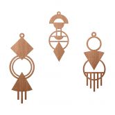 Holzdeko Mahagoni - Macrame - geometrisch 
