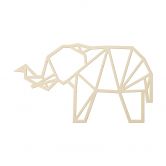 Holzkunst Pappel - Origami Elefant 