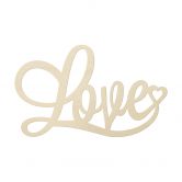 Décoration en bois - Love avec cœur -Placage de peuplier 