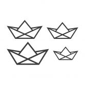 Kinderzimmer Wanddeko Schiff Origami - MDF (4-teilig) - 34x21 cm 