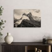 Houten Poster - Uitzicht op de Alpen - Berglandschap van de Dolomieten 