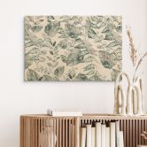 Holzbild Dschungelblätter Aquarell Creme - Bloomery Decor 