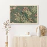 Holzbild Pfau im Tropengarten auf Mosaik - Bloomery Decor 