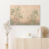 Holzbild Tropische Idylle mit Kolibri Apricot - Bloomery Decor 