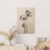 Holzbild Line Art Zwei Mohnblumen - Cats & Dotz 