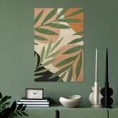 Holzbild Abstrakte Zweige im tropischen Look | Botanische Illustration - Costa 
