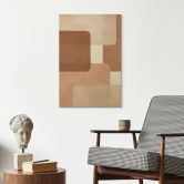 Holzbild Boho Abstraktion in Beige-braun - Costa 