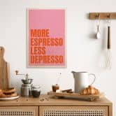 Tableau sur bois More Espresso less Depresso - Fritsch 