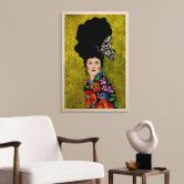 Holzbild Frau mit Schmetterling im Haar - Hülya 