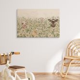 Holzbild Bauernhoftiere auf der Blumenwiese - Kikki Belle 
