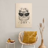 Holzbild Katze mit Sonnenbrille - Fun Friday Cat - Korenkova 
