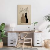 Holzbild Kubistika - Minimalistische Pflanzen 