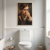 Holzbild Lustiges Toilettenmotiv im Retro-Look 