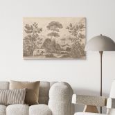 Houten Wanddecoratie met tuinlandschap in beige - Ms Tiff 
