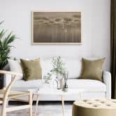 Houten Wanddecoratie lotusbloemen met zwaan in het water in grijs - Ms Tiff 