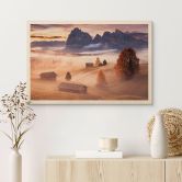 Holzbild Herbstnebel in den Alpen - Selagea 