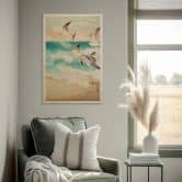 Tableau sur bois Mouettes sur la plage - SpaceFrog Designs 