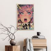 Holzbild Potzblitz im Anime-Stil - Treechild 