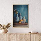 Holzbild Stillleben mit Vasen und Zitronen - Treechild 