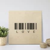 Tableau sur bois Code barre Love - Carré 