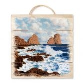 Holzbild Choultsé - Die Felsen bei Capri - 40x41,5 cm 