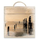 Holzbild Posts at sunset - 40x41,5 cm 