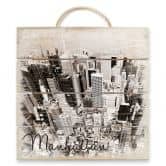 Holzbild Manhattan Luftbild - 40x41,5 cm 