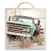 Holzbild American rusted Truck - 40x41,5 cm 