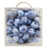 Holzbild Blaubeeren - 40x41,5 cm 