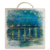 Holzbild van Gogh - Sternennacht 1888 - 40x41,5 cm 